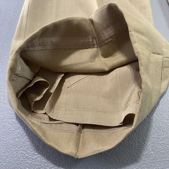 Ann Taylor LOFT Trousers Wool Wide Leg Cuffed Lined Mid Rise Pants Women 2 Beige - Picture 8 of 9